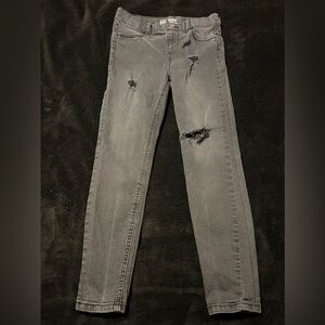 Girls Black Distressed Jeggings Size 10-12 Wonder Nation